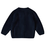 Stellou & Friends 100% Cotton Chunky Ribbed Knitted Cardigan for Boys & Girls Ages 0-6 Years