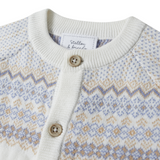 Stellou & Friends 100% Cotton Knit Norwegian Jacquard Design Baby Toddler Boys Girls Long Sleeve Cardigan Sweater (Birth - 4 years)