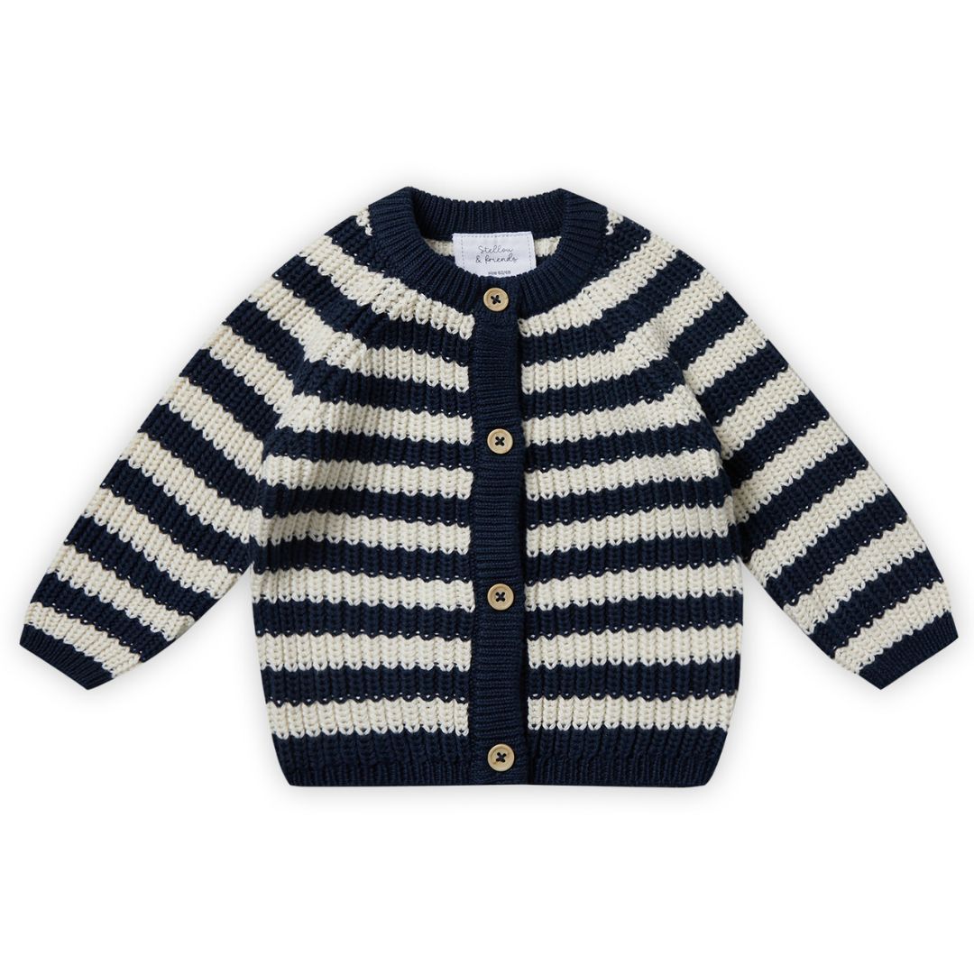 Stellou & Friends 100% Cotton Chunky Ribbed Knitted Cardigan for Boys –  Stellou&friends