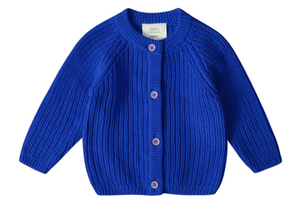 Stellou & Friends 100% Cotton Chunky Ribbed Knitted Cardigan for Boys & Girls Ages 0-6 Years