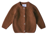 Stellou & Friends 100% Cotton Chunky Ribbed Knitted Cardigan for Boys & Girls Ages 0-6 Years