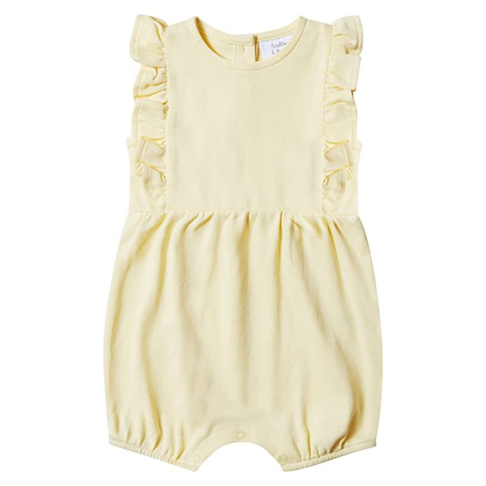 Stellou Friends 100 Cotton Ruffle Romper for Baby Girls 18 24 Months Rose Pink
