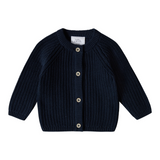 Stellou & Friends 100% Cotton Chunky Ribbed Knitted Cardigan for Boys & Girls Ages 0-6 Years