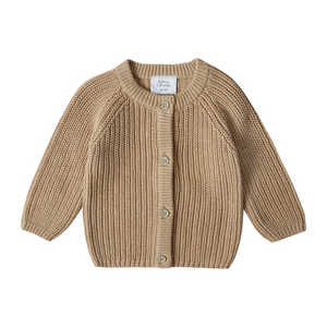 Stellou & Friends 100% Cotton Chunky Ribbed Knitted Cardigan for Boys & Girls Ages 0-6 Years