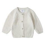 Stellou & Friends 100% Cotton Chunky Ribbed Knitted Cardigan for Boys & Girls Ages 0-6 Years