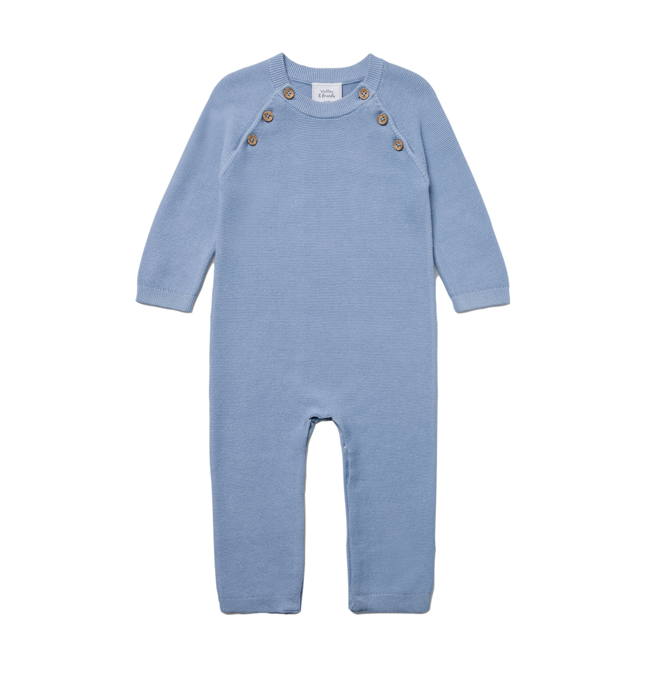 Newborn, Baby and Toddler 100% Cotton Long Sleeve Sweater Knit One-Piece Romper