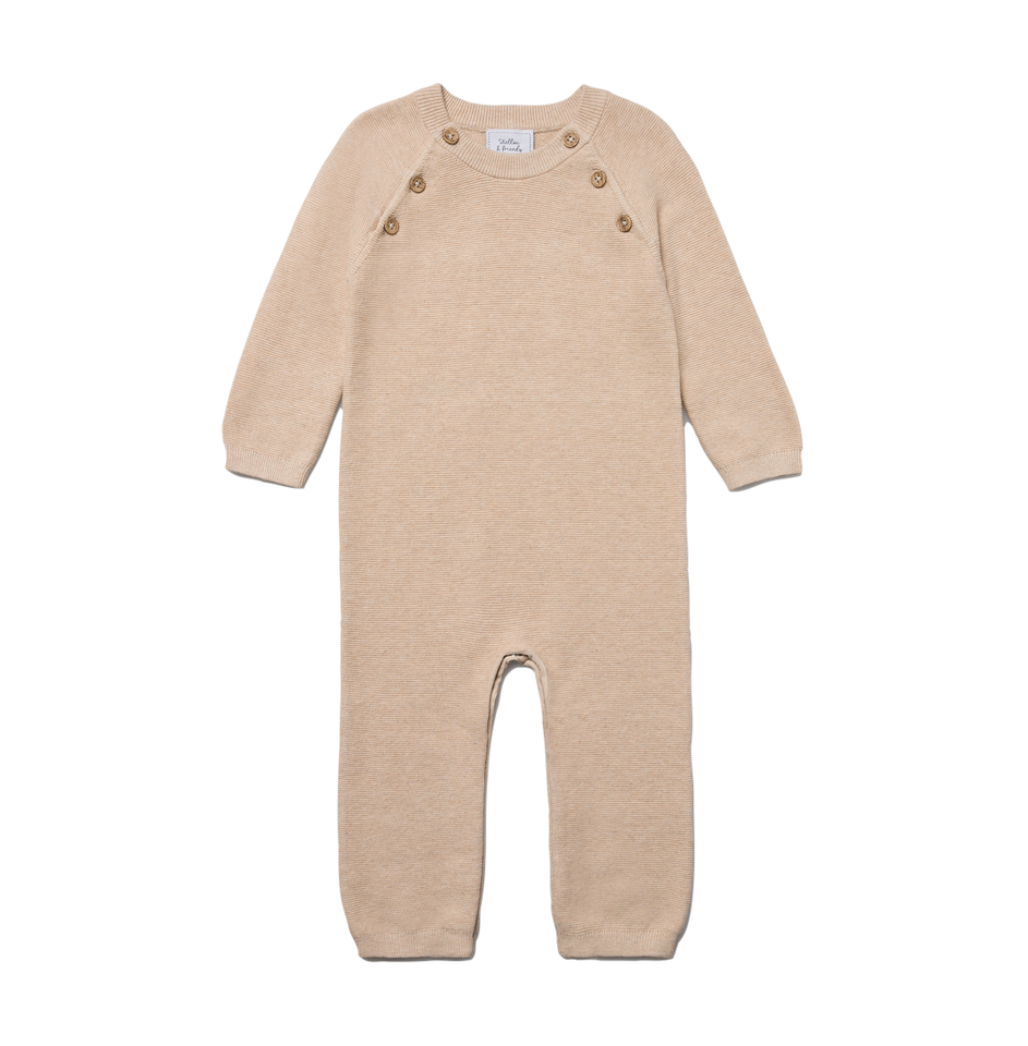 Newborn, Baby and Toddler 100% Cotton Long Sleeve Sweater Knit One-Piece Romper