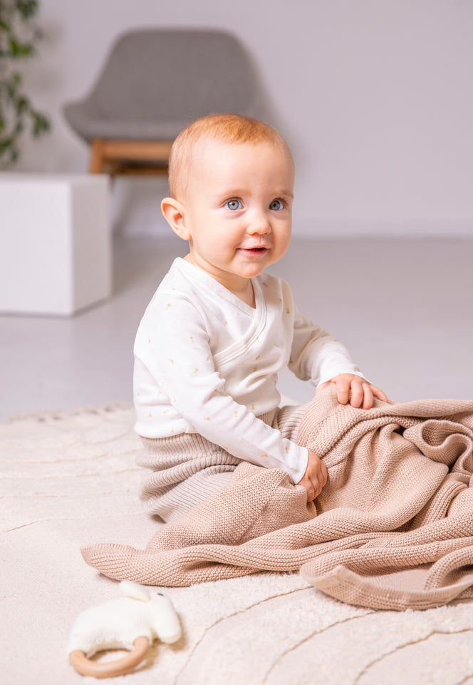 Stellou & Friends Cotton Crossbody Long Sleeve Onesies - 3 pack of Bodysuits for Babies