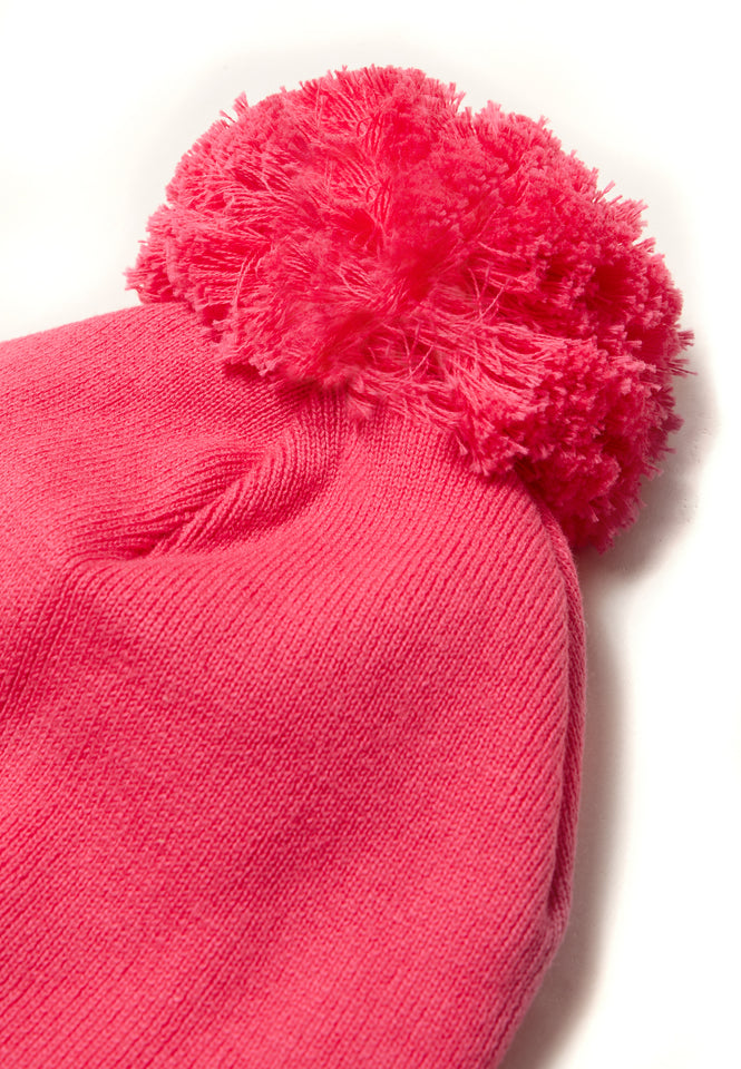 Stellou & Friends 100% Cotton Hat with Fleece Lining Beanie with Pom Pom for Toddler Kids Boys and Girls 1-3 Years Old