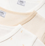 Stellou & Friends Cotton Crossbody Long Sleeve Onesies - 3 pack of Bodysuits for Babies