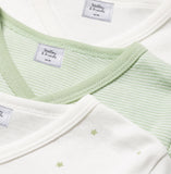 Stellou & Friends Cotton Crossbody Long Sleeve Onesies - 3 pack of Bodysuits for Babies
