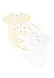 Stellou & Friends Unisex Crossbody Side Snap Onesies - Cotton Bodysuit - 3-Pack