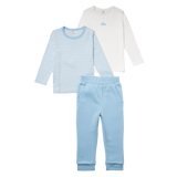 Stellou & Friends Cotton Blue and White 3 Piece Clothing Set for Newborns, Babies and Toddlers