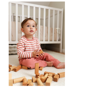 Stellou & Friends Cotton Pink and White 3 Piece Clothing Set for Newborns, Babies and Toddlers