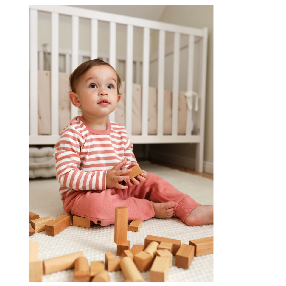 Stellou & Friends Cotton Pink and White 3 Piece Clothing Set for Newborns, Babies and Toddlers