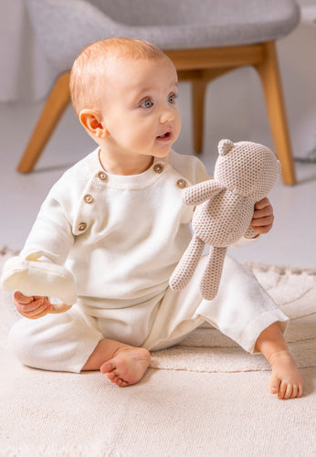 Newborn, Baby and Toddler 100% Cotton Long Sleeve Sweater Knit One-Piece Romper