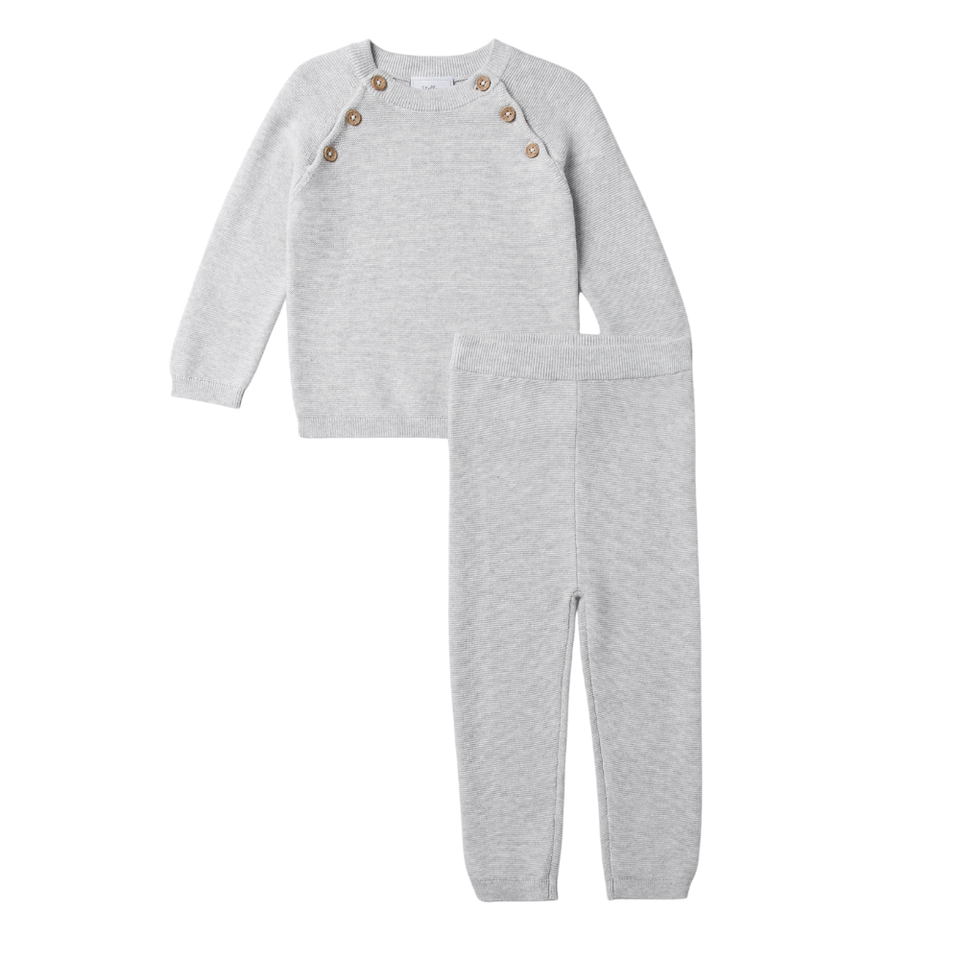 Stellou & Friends 100% Cotton Baby Sweater and Pants Knit Set